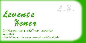 levente wener business card